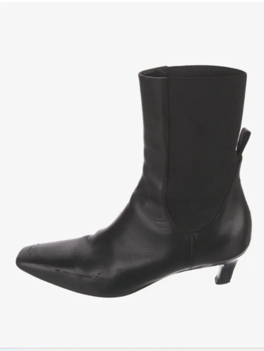 TOTEME The Mid Heel leather Chelsea boots Black Workwear Classic Size 7